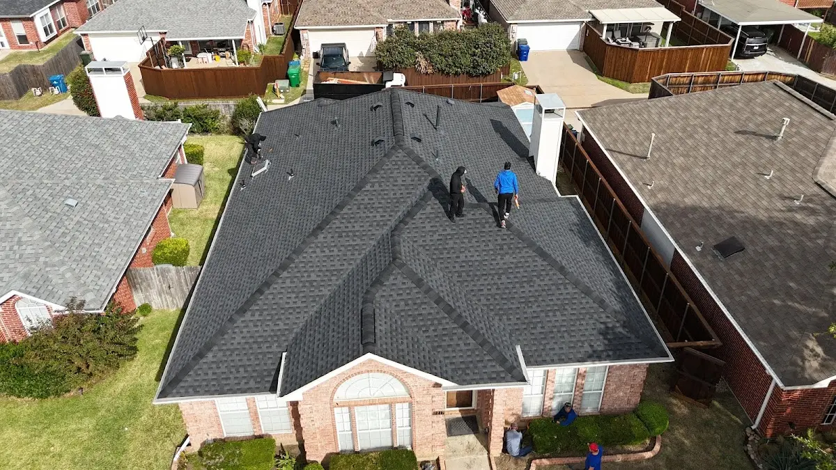 Slate & Tile Roof Repair work in progress on a Flower Mound property
